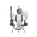 Equalizer bars forming the shape of a baseball bat tattoo design idea