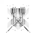 Equalizer bars forming the shape of a baseball bat tattoo design idea