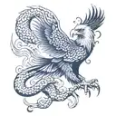 eagle hunting snake tattoo design idea
