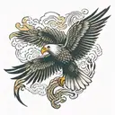 eagle hunting snake tattoo design idea