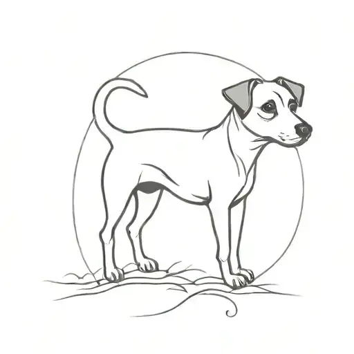 dog jack russell terrier tattoo design idea