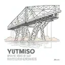 A minimalist design of two burning bridges with the inscription 'Пусть мосты которые я сжигаю освещают мне путь' tattoo design idea