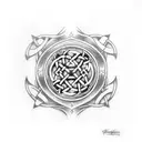 norse and celtic symbols of strength and death tattoo design idea