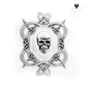 norse and celtic symbols of strength and death tattoo design idea