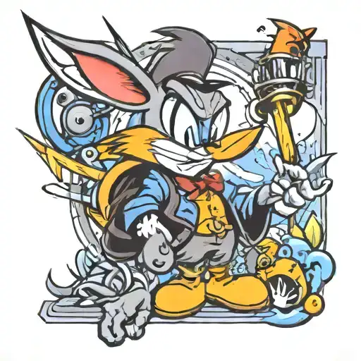 looney tunes characters tattoo design idea