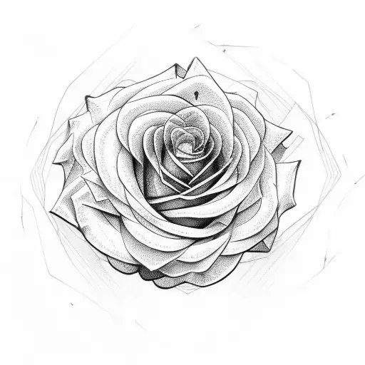 rose tribal horizontal tattoo design idea