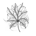 horizontal leaf vine tattoo design idea