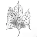 horizontal leaf vine tattoo design idea
