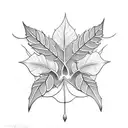 horizontal leaf vine tattoo design idea