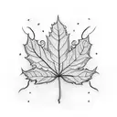 horizontal leaf vine tattoo design idea