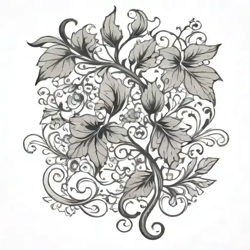 vine growing tattoo design idea
