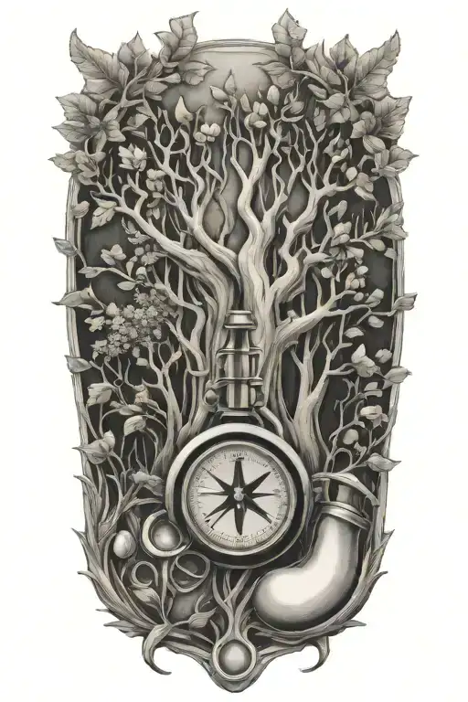 A tattoo of a serene forest scene with a stethoscope intertwined to symbolize your passion for nature and nursing tattoo design idea