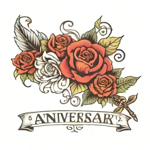 anniversary date tattoo design idea