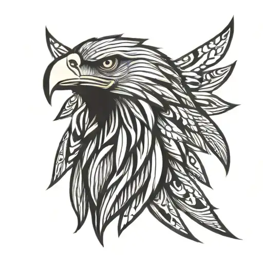 eagle tribal geometric tattoo design idea