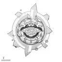 Create a dotwork tattoo featuring characters from Naruto and Hunter x Hunter in an epic battle tattoo design idea