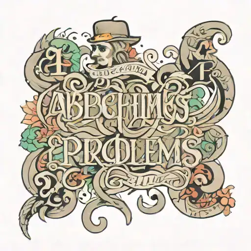 alphabet of problems tattoo design idea