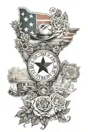 Texas theme sleeve tattoo design idea