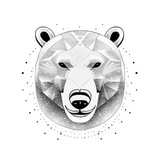 polar bear with artic background tattoo design idea