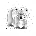 polar bear with artic background tattoo design idea