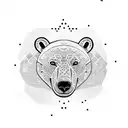 polar bear with artic background tattoo design idea