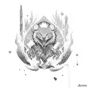 bonfire heart tattoo design idea