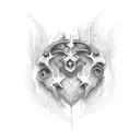 bonfire heart tattoo design idea