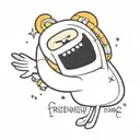 text: "Friendship is strong" on the wrist in space style with cartoon characters  Adventure Time  Adventure time tattoo design idea