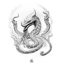 flèche avec serpent et runes vikings tattoo design idea