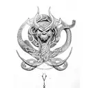 flèche avec serpent et runes vikings tattoo design idea