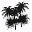 4 bended to the left tall palms in gta vice city style  tattoo design idea