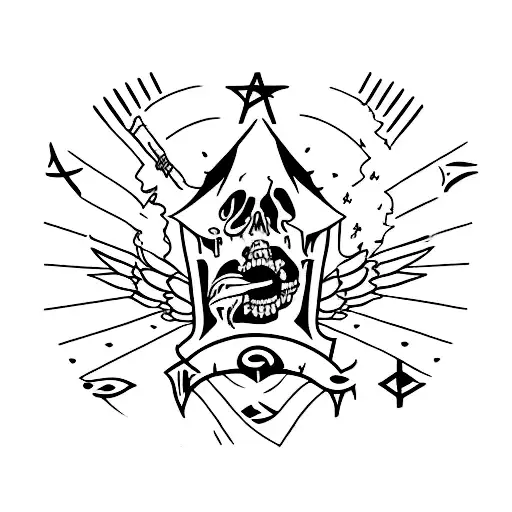 A minimalist tattoo of a $uicideboy$ logo with a dark aesthetic twist tattoo design idea