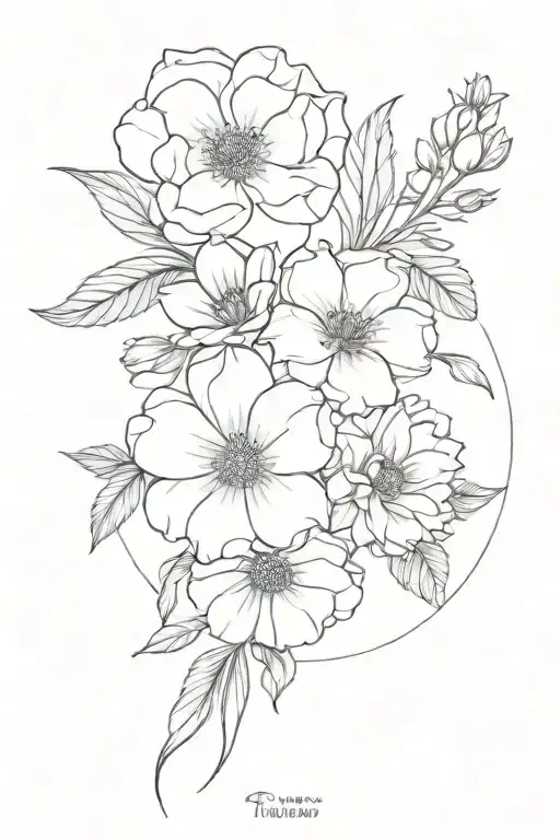 birth month flowers January, April,may,June,August,September, October, november tattoo design idea