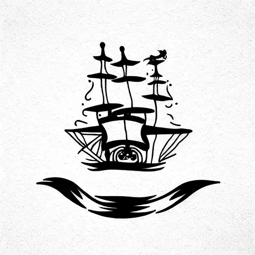 pirate ship  tattoo design idea