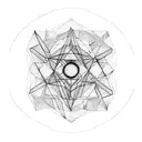 a black geometry representing eternity and ambition and objects embedded in the geometry tattoo design idea