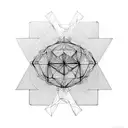 a black geometry representing eternity and ambition and objects embedded in the geometry tattoo design idea