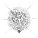 Generate a digital art representation of a tattoo sleeve design combining elements of a mycelium network, various types  tattoo design idea