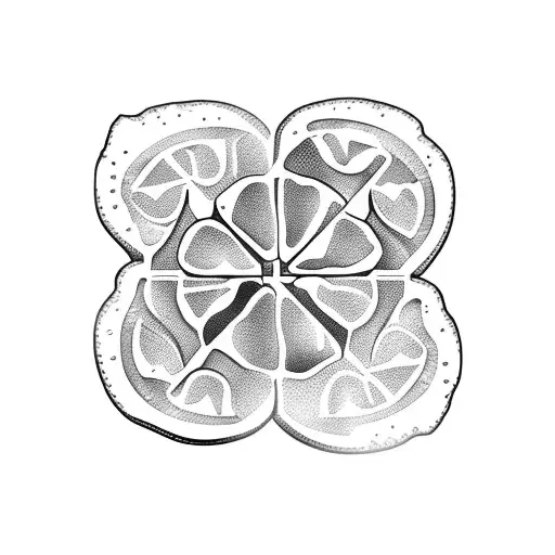 2D lemon slice tattoo design idea