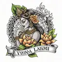 vijaya lakshmi name together tattoo design idea