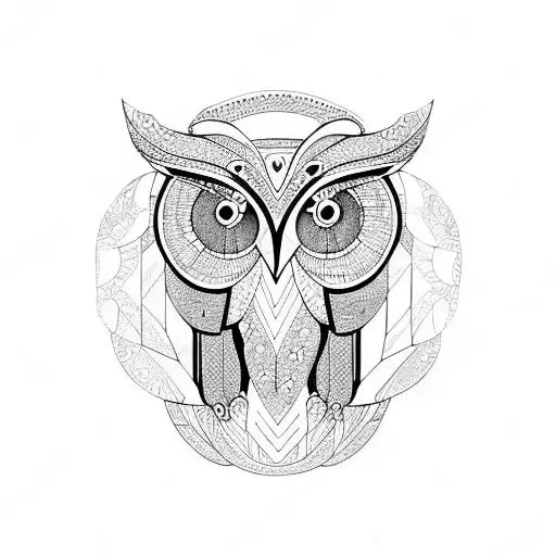 owl and elephant tattoo design idea