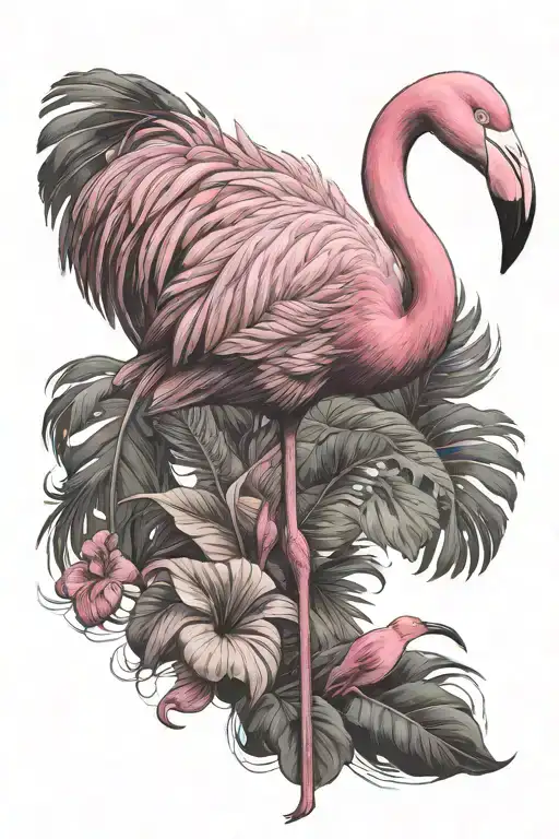 Flamingo losing it's pink tattoo design idea