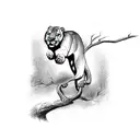 Panther climbing up a tree tattoo design idea