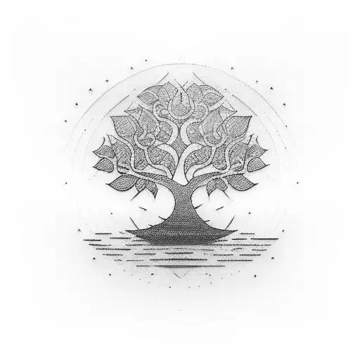 bodhi tree tattoo design idea