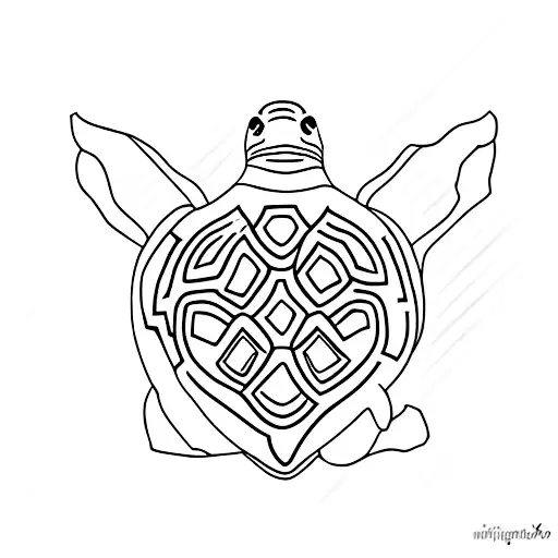 A minimalist tattoo of a turtle with a camera lens as its shell, representing your passion for nature and photography. tattoo design idea
