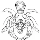 A minimalist tattoo of a turtle with a camera lens as its shell, representing your passion for nature and photography. tattoo design idea