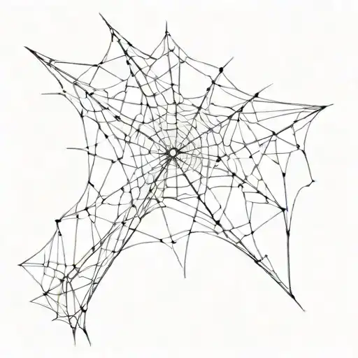 Cracked Glass thin Web tattoo design idea