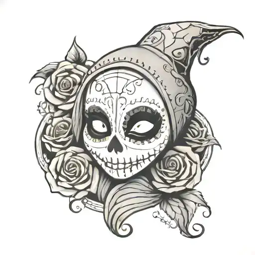sally from the nightmare before christmas day of the dead skull tattoo design idea