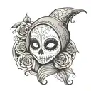 sally from the nightmare before christmas day of the dead skull tattoo design idea
