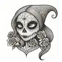 sally from the nightmare before christmas day of the dead skull tattoo design idea