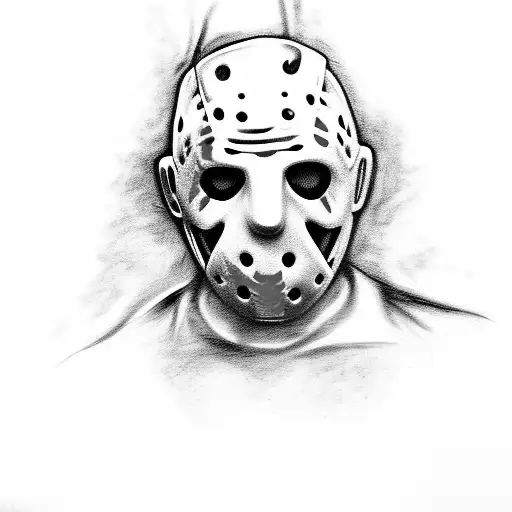 Jason Voorhees face mixed with Freddy Krueger's face tattoo design idea