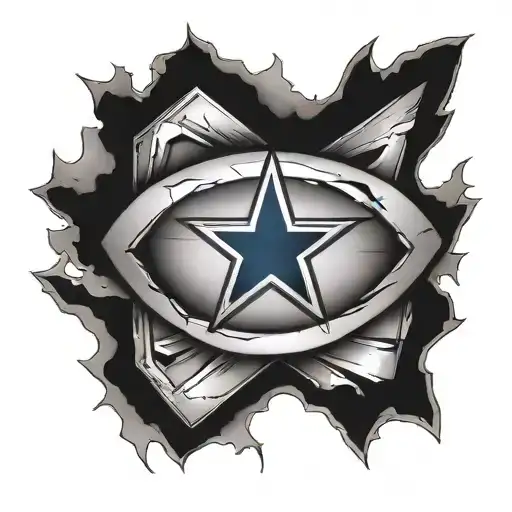 dallas cowboys star inside superman symbol tattoo design idea